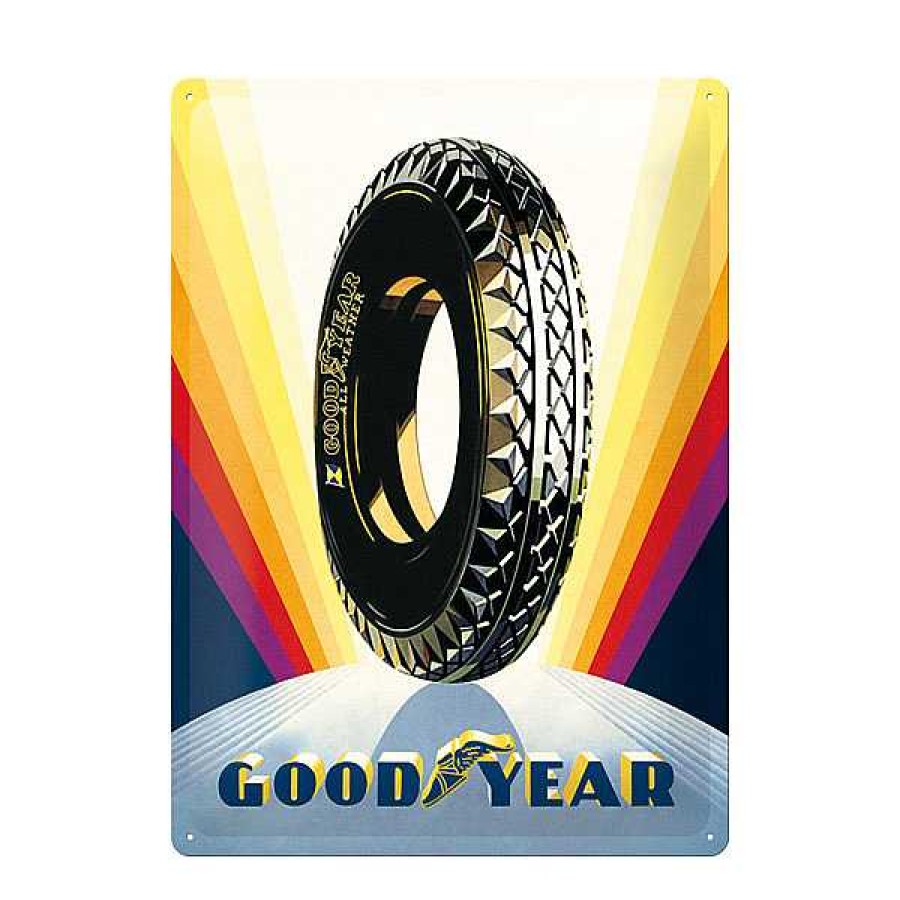 Lifestyle | Goodyear Goodyear Tin Sign (30 X 40 Cm) "Rainbow Wheel"