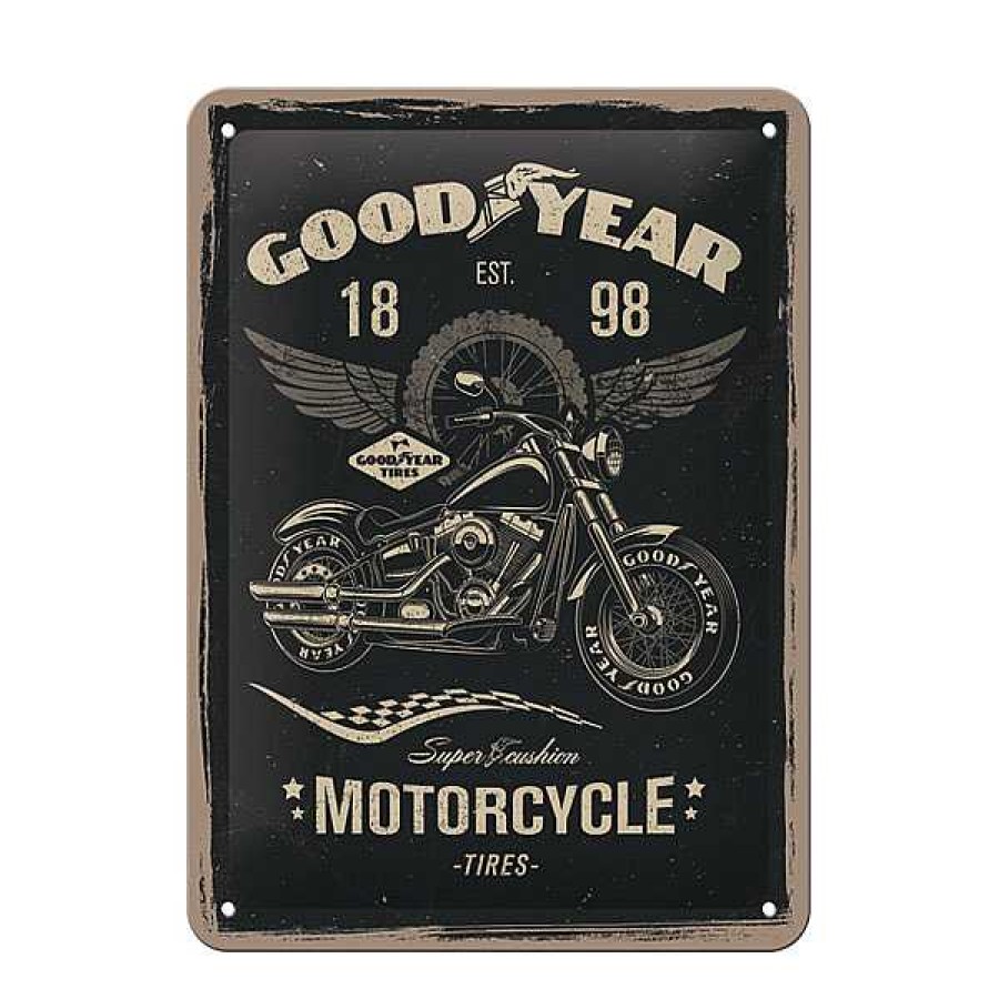 Lifestyle | Goodyear Goodyear Tin Sign (15 X 20 Cm) "Motorcycle"